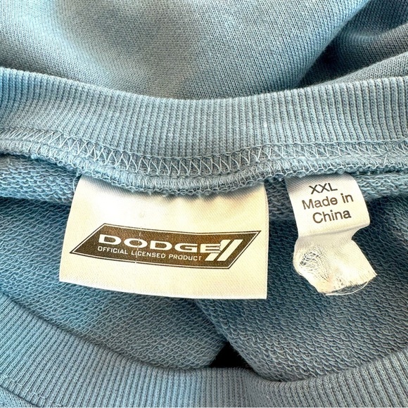 Target Dodge Charger Graphic Baby Blue Cropped Crew Neck Sweatshirt Size XXL - Picture 5 of 8